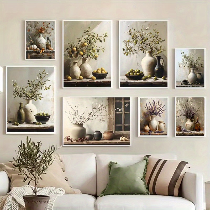 Family Tree Print - لوحة قماشية مطبوعة بتصميم عتيق بدون