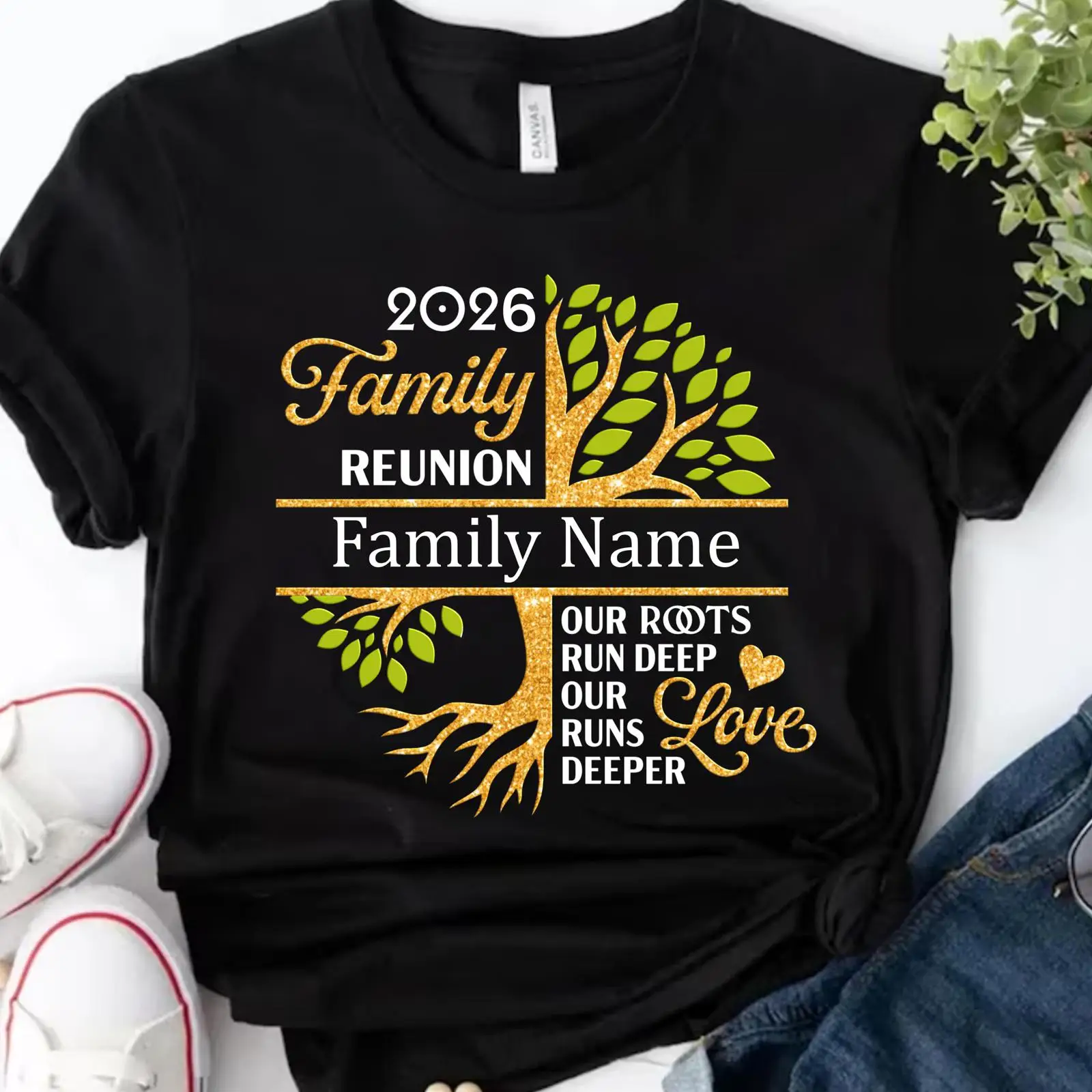 Family Tree Print - تي شيرت مخصص لاجتماعات العائلة 2026