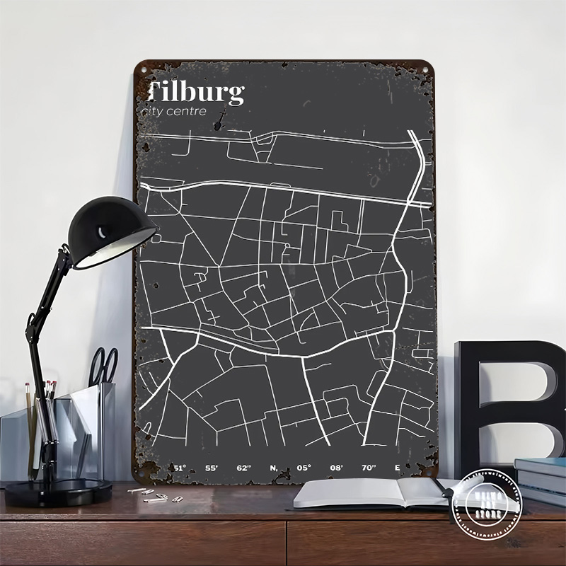 خريطة مركز مدينة تيلبورغ مطبوع - مراجعة Custom Map Poster وسعره