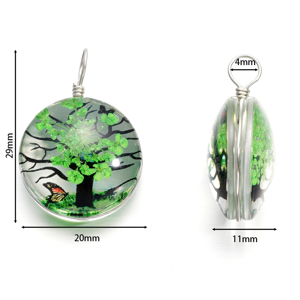البيضاوي الزجاج الكريستال قلاد - مراجعة Birth Flower Necklace وسعره