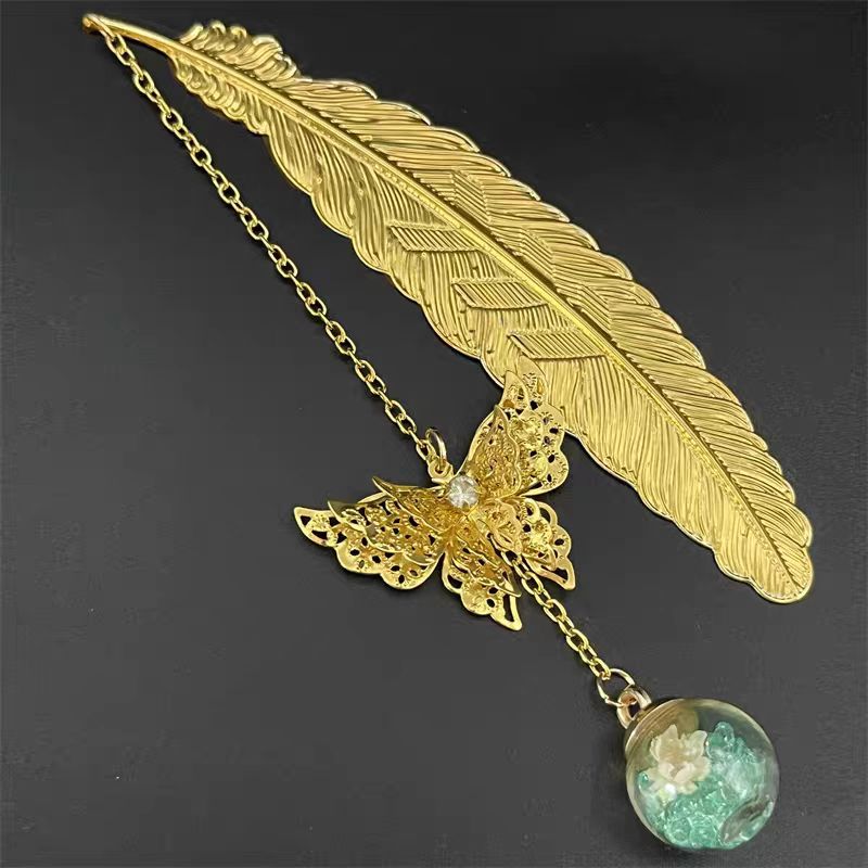 علامة كتاب معدنية بتصميم صيني  - مراجعة Dried Flower Bookmark وسعره