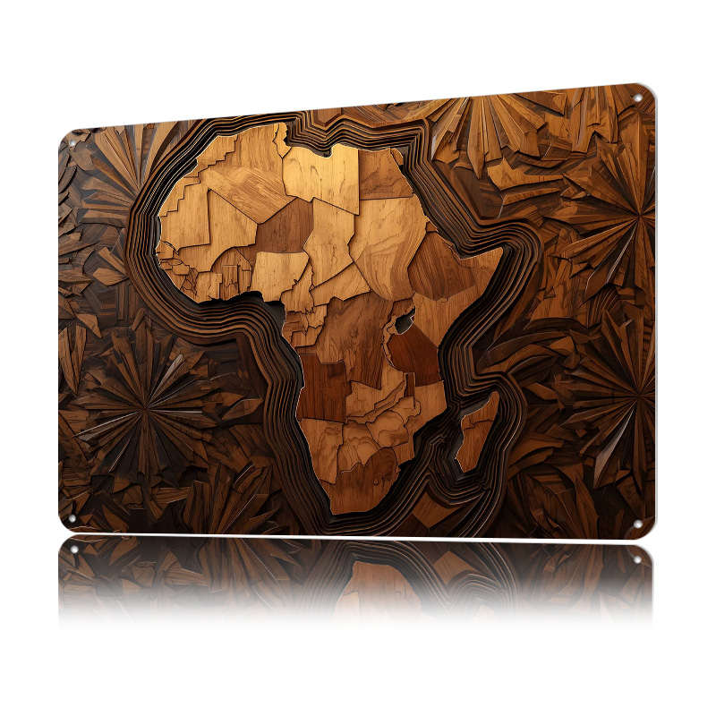 أفريقيا خريطة الخشب نحت الفن ا - مراجعة Custom Map Poster وسعره