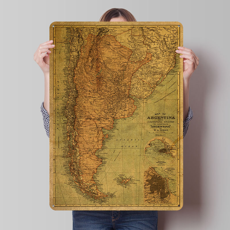 خريطة الأرجنتين العتيقة على لو - مراجعة Custom Map Poster وسعره