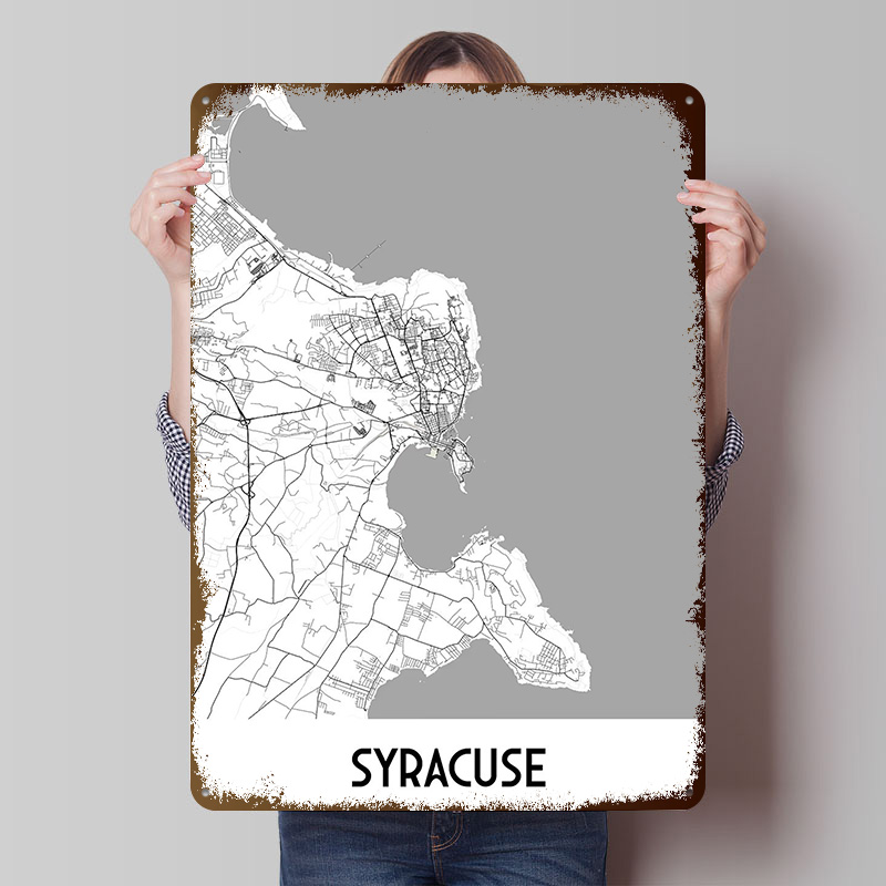 لوحة معدنية لخريطة مدينة سيراك - مراجعة Custom Map Poster وسعره