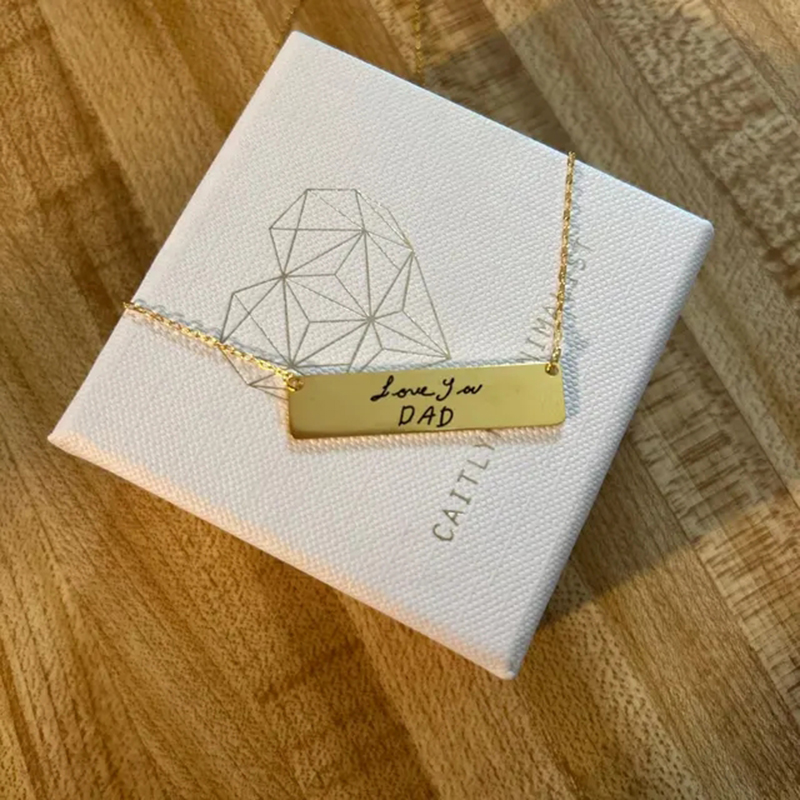 قلادة شخصية من الفولاذ المقاوم - مراجعة Handwriting Necklace Bar وسعره