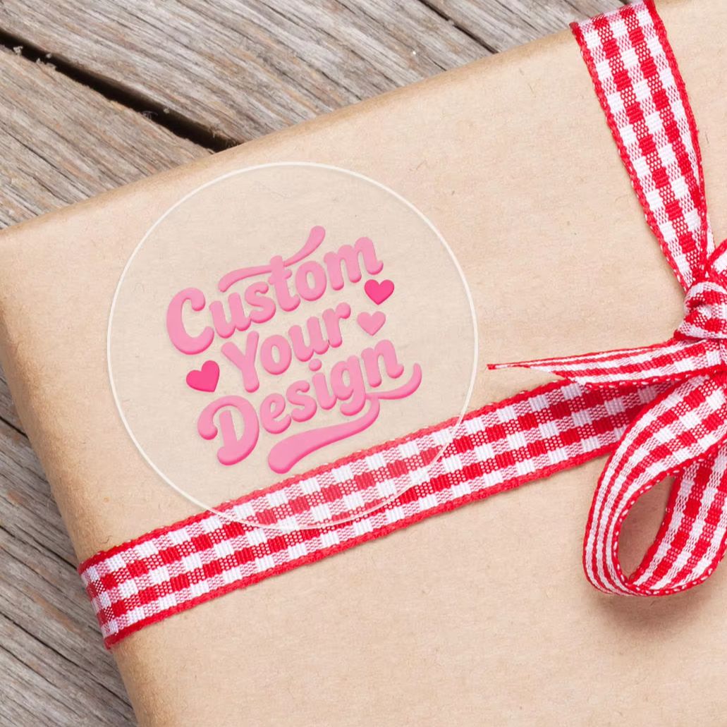 1-90 قطعة ملصقات دائرية شفافة  - مراجعة Personalised Candle Label وسعره